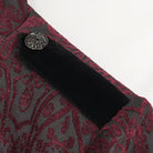 DEVIL FASHION Men's Gothic Stand Collar Embossed Swallow-tailed Coat Red