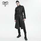 DEVIL FASHION Men's Gothic Stand Collar Split Coat with Strap