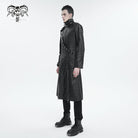 DEVIL FASHION Men's Gothic Stand Collar Split Coat with Strap