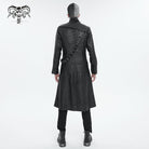 DEVIL FASHION Men's Gothic Stand Collar Split Coat with Strap