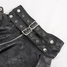 DEVIL FASHION Men's Gothic Stand Collar Split Coat with Strap