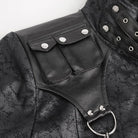 DEVIL FASHION Men's Gothic Stand Collar Split Coat with Strap