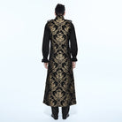 DEVIL FASHION Men's Gothic Stand Collar Totem Embroidered Waistcoat Golden