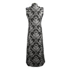 DEVIL FASHION Men's Gothic Stand Collar Totem Embroidered Waistcoat Silver