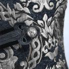 DEVIL FASHION Men's Gothic Stand Collar Totem Embroidered Waistcoat Silver