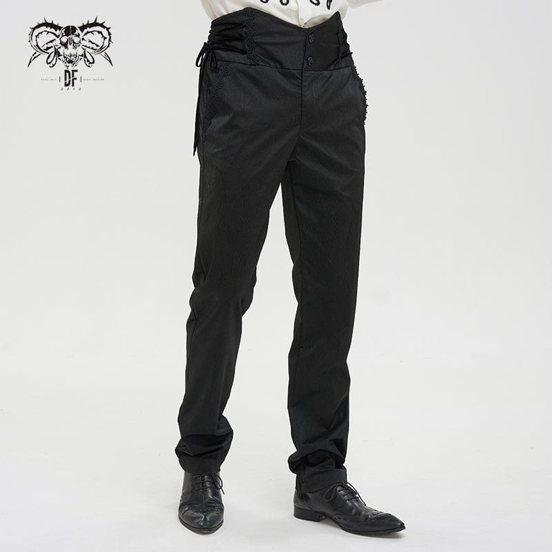 DEVIL FASHION Men's Gothic Strappy High-waisted Pants