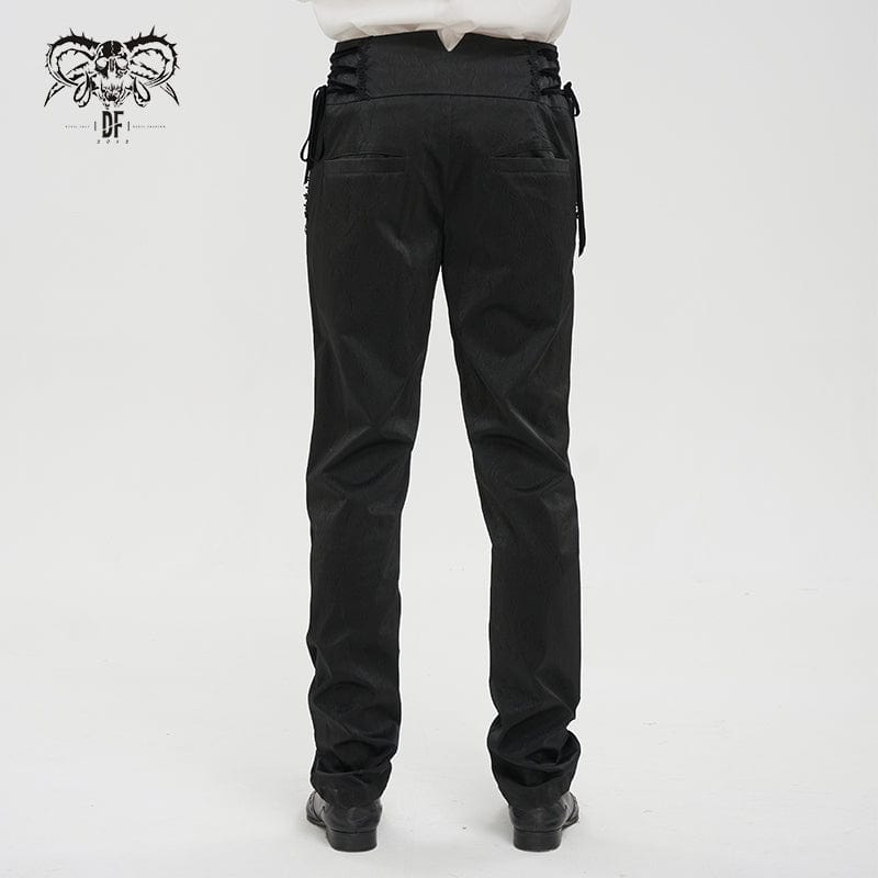 DEVIL FASHION Men's Gothic Strappy High-waisted Pants