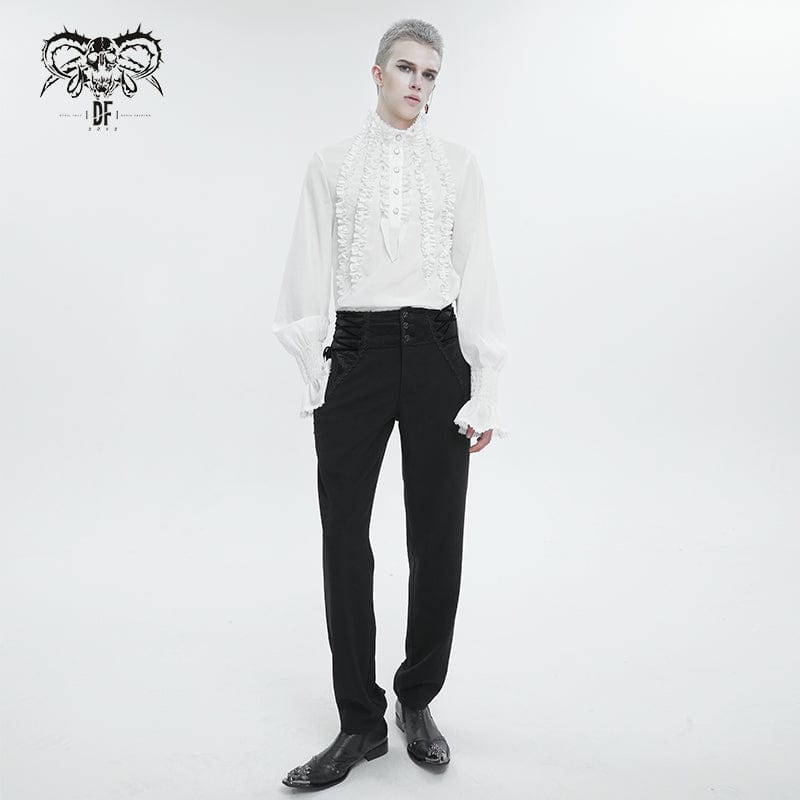 DEVIL FASHION Men's Gothic Strappy High-waisted  Pants