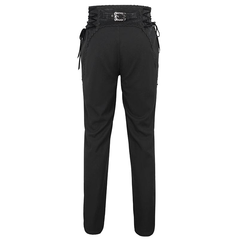 DEVIL FASHION Men's Gothic Strappy High-waisted  Pants