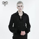 DEVIL FASHION Men's Gothic Strappy Puff Sleeved Shirt
