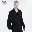 DEVIL FASHION Men's Gothic Strappy Puff Sleeved Shirt