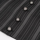 DEVIL FASHION Men's Gothic Stripes Waistcoat Black with Detachable Swallow Tail