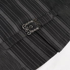 DEVIL FASHION Men's Gothic Stripes Waistcoat Black with Detachable Swallow Tail