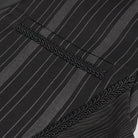 DEVIL FASHION Men's Gothic Stripes Waistcoat Black with Detachable Swallow Tail