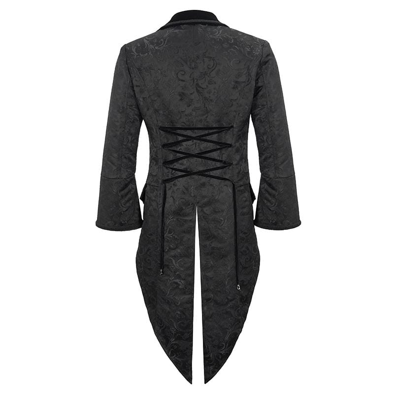 DEVIL FASHION Men's Gothic Toned Horn Sleeved Swallow-tailed Coat