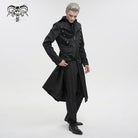 DEVIL FASHION Men's Gothic Turn-down Collar Cross Zipper Coat