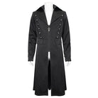 DEVIL FASHION Men's Gothic Turn-down Collar Cross Zipper Coat