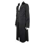 DEVIL FASHION Men's Gothic Turn-down Collar Cross Zipper Coat
