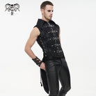 DEVIL FASHION Men's Gothic Turn-down Collar Swallow-tailed Buckles Vest