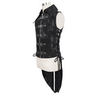 DEVIL FASHION Men's Gothic Turn-down Collar Swallow-tailed Buckles Vest