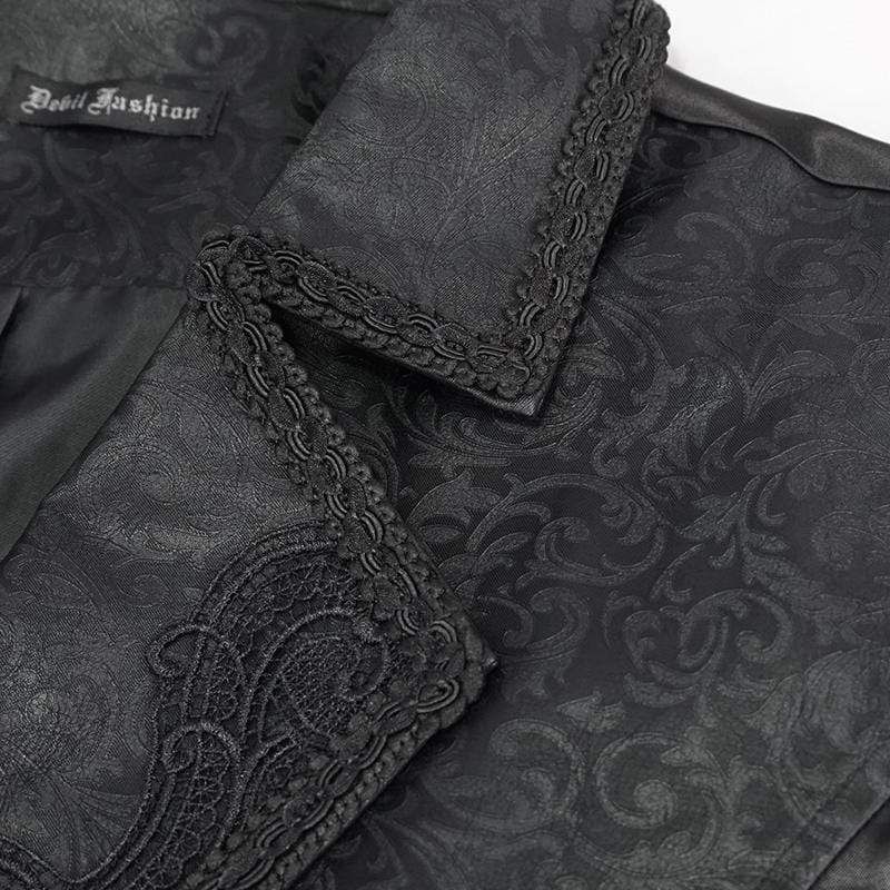 Men's Gothic Victorian Jacquard High/Low Swallow-tailed Waistcoats