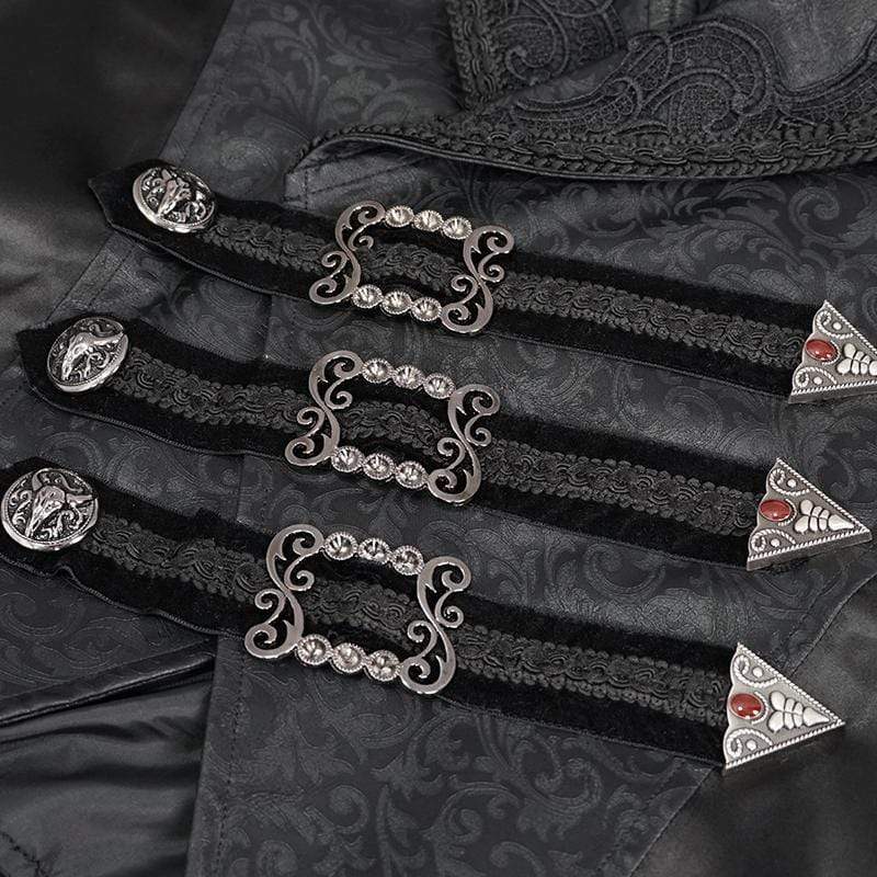 Men's Gothic Victorian Jacquard High/Low Swallow-tailed Waistcoats