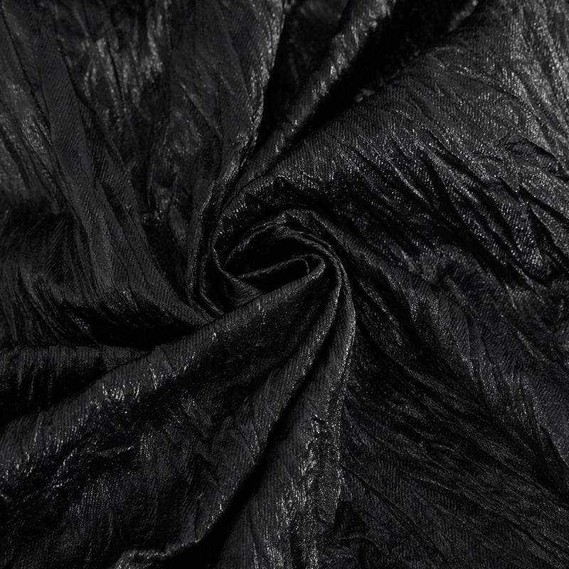 Men's Gothic Vintage Drape Faux Leather Black Shirt