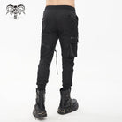 DEVIL FASHION Men's Punk Big-pocket Strap Belt Jogger Pants