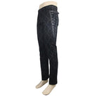 DEVIL FASHION Men's Punk Brocade Trousers With Criss Cross Lacing