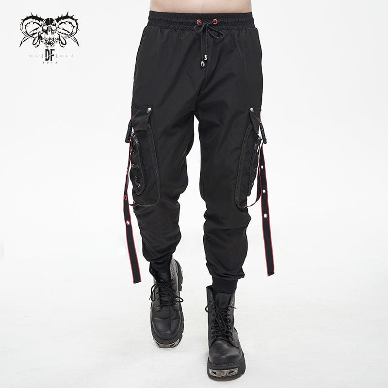 DEVIL FASHION Men's Punk Cargo Pants Joggers