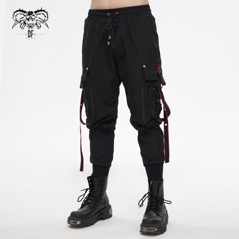 DEVIL FASHION Men's Punk Cargo Pants Joggers