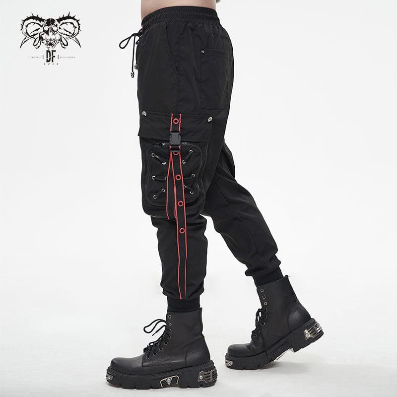 DEVIL FASHION Men's Punk Cargo Pants Joggers