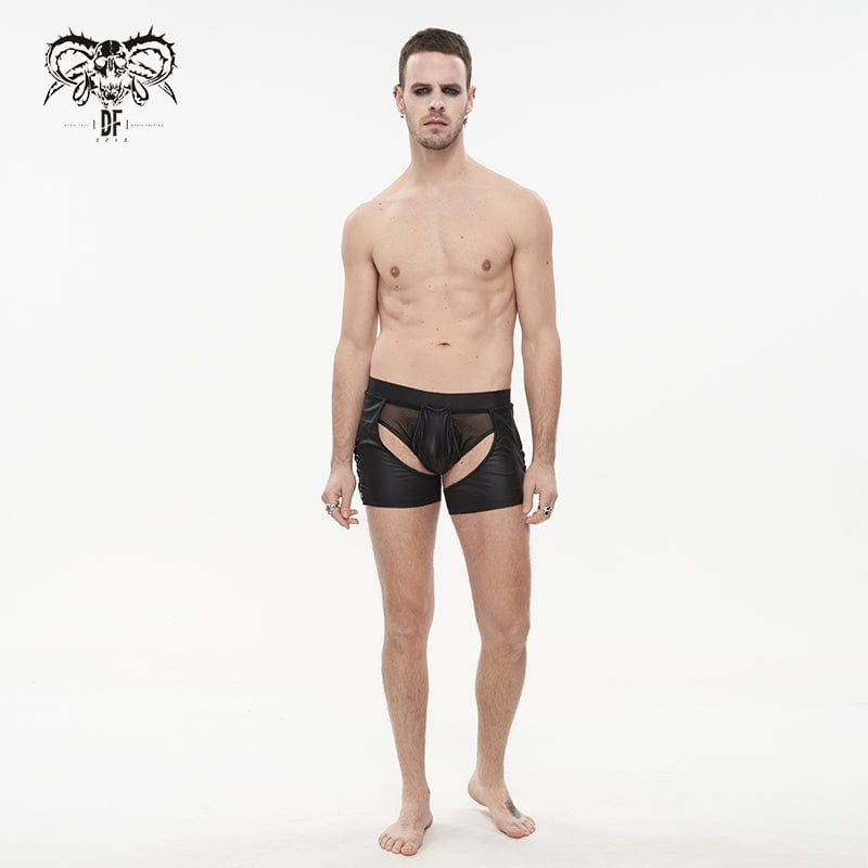 DEVIL FASHION Men's Punk Cutout Mesh Splice Lingerie