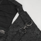 DEVIL FASHION Men's Punk Cutout Zipper Strap T-shirt