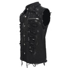 DEVIL FASHION Men's Punk Distressed Ripped Unedged Vest