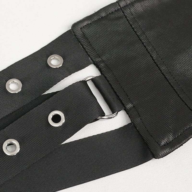 DEVIL FASHION Men's Punk Eyelet Buckles Decussate Belt