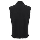 DEVIL FASHION Men's Punk Heart Printed Ripped Unedged Vest