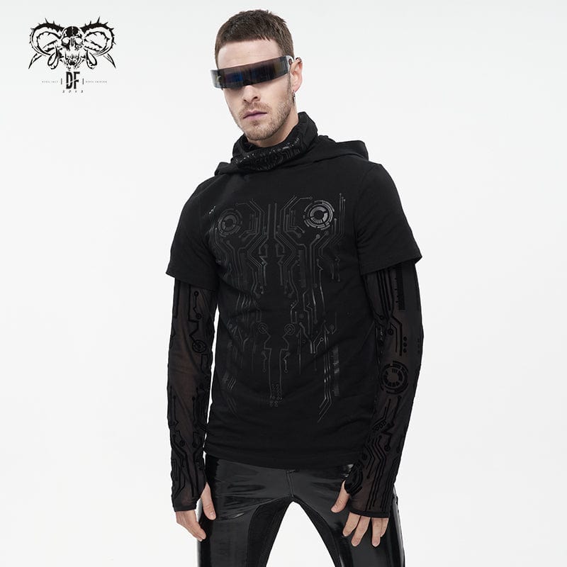 DEVIL FASHION Men's Punk Mechanical Printed Two-piece Hoodies