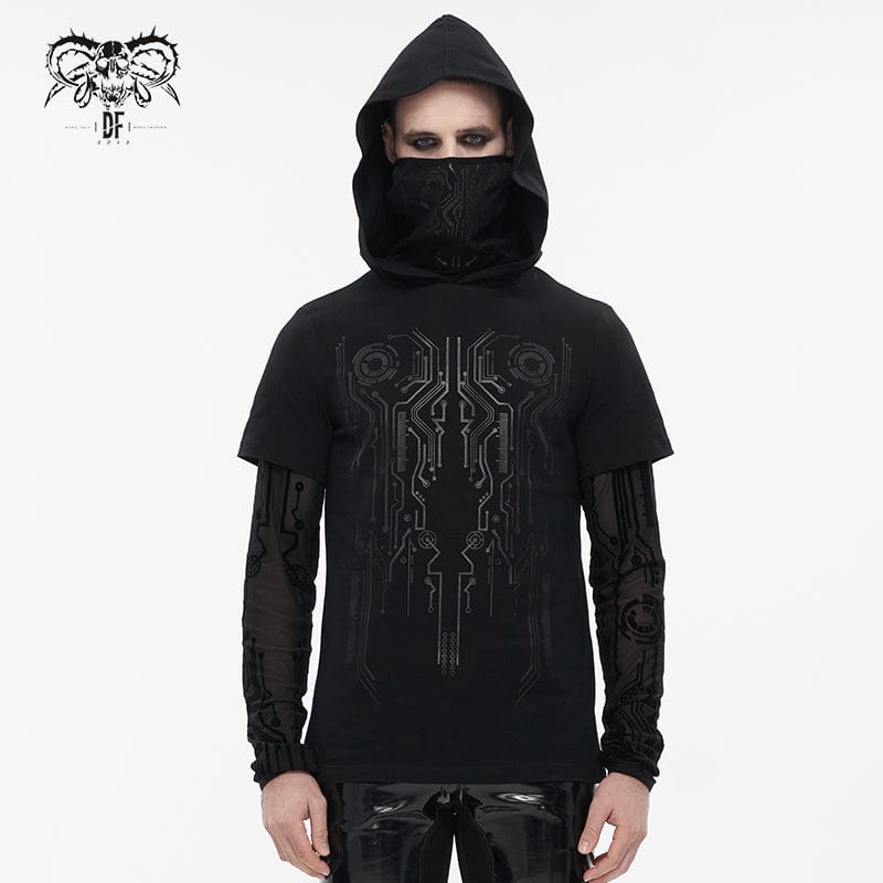 DEVIL FASHION Men's Punk Mechanical Printed Two-piece Hoodies