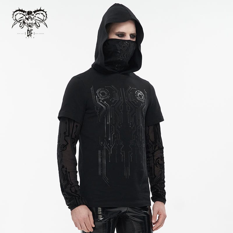 DEVIL FASHION Men's Punk Mechanical Printed Two-piece Hoodies