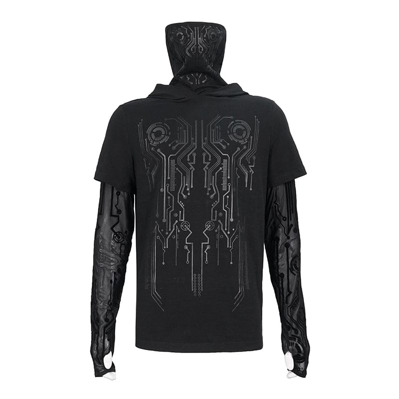 DEVIL FASHION Men's Punk Mechanical Printed Two-piece Hoodies