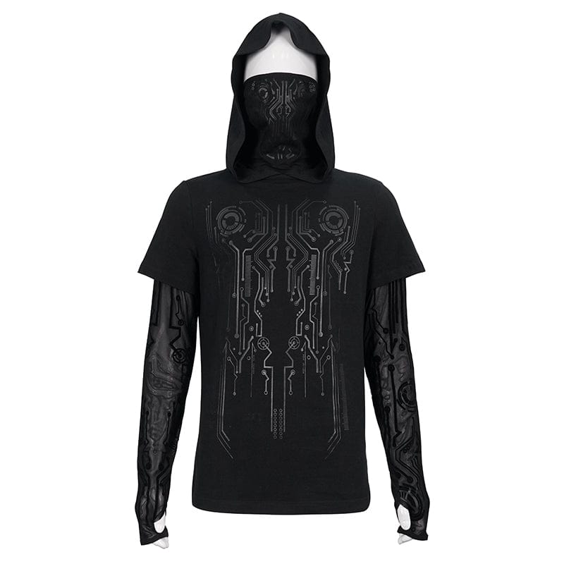 DEVIL FASHION Men's Punk Mechanical Printed Two-piece Hoodies