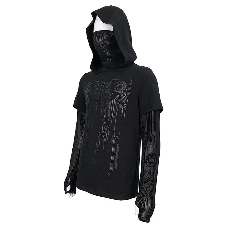 DEVIL FASHION Men's Punk Mechanical Printed Two-piece Hoodies