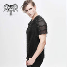 Men's Punk Ripped Mesh T-shirts
