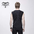Men's Punk Rivets Lacing Vest