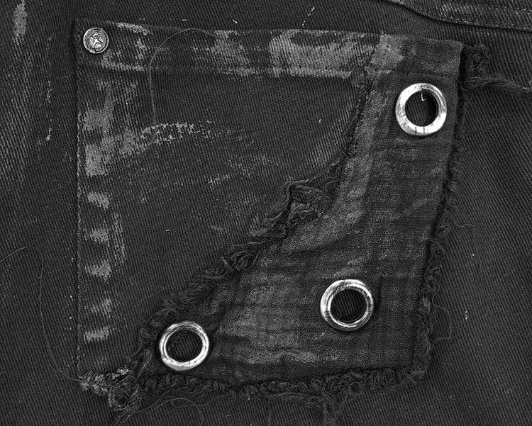 Men's Punk Rivets Straight-leg Pants