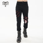 DEVIL FASHION Men's Punk Skeleton Printed Ripped Pants