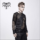 DEVIL FASHION Men's Punk Skull Ripped Long Sleeved Tops