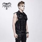 Men's Punk Skull Rivets Ripped Waistcoat
