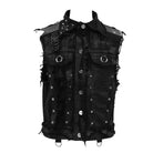 Men's Punk Skull Rivets Ripped Waistcoat